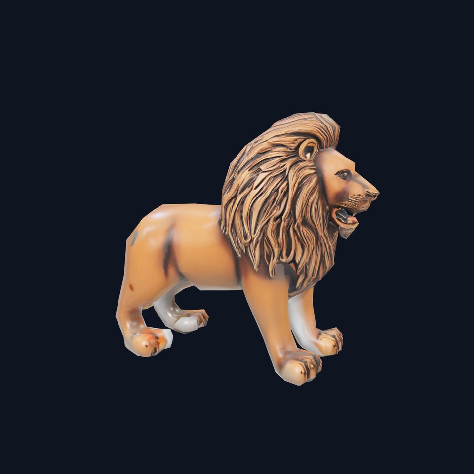 Bronze Lion Sculpture model pack